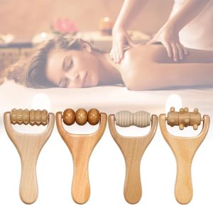1Pcs Massage Rollers Wooden Neck Roller Massager Wooden Trigger Point Roller Massager Muscle Roller for Back face Waist Leg Arm