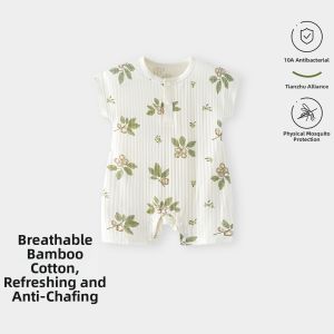 TONGLIANCHUXIN | Summer Lightweight Short Sleeve Breathable Bamboo Cotton Baby Onesie
