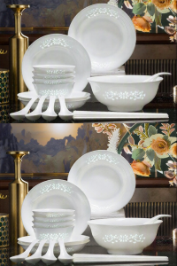 mornenjoy | High Beauty Glazed Underglaze Chinese Porcelain Tableware Set