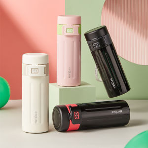 2024 New Portable Minimalist Thermal Cup with Filter Net Elastic Lid Water Cup for Men And Women Students Modern Simple Style