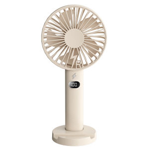 Multi-Purpose Portable Charging Model with Small Fan 5-Speed Wind Power LCD Display Handheld/Standing with Phone Holder