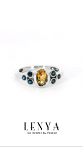 LENYA แหวนพลอยซิทริน เสริมด้านเรียกทรัพย์ สดใส พลังบวก ขนาด 6x4 มิล ตัวเรือนเงินแท้925 ชุบทองคำขาว