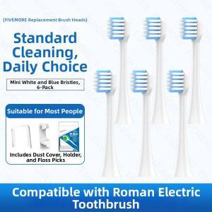 Roman Electric Toothbrush Head Adapter T3/T5/T6/T10S/T20/E7/S3/P6/L11 Small Head Replacement Deep Cleaning Adult Hardness