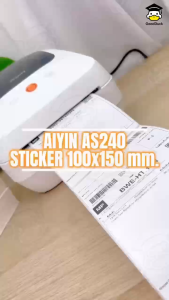 เครื่องพิมพ์ใบปะหน้า เครื่องพิมพ์ฉลากสินค้า เครื่องพิมพ์สติ๊กเกอร์ พิมพ์ความร้อน AS240 ไม่ใช้หมึกในการพิมพ์ บลูทูธ USB Bluetooth