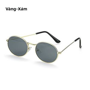 Kính Râm Hình Bầu Dục Cổ Điển Gọng Vàng Bạc 400UV Gương Gradient Kính Đi Xe Đạp Dành Cho Nữ