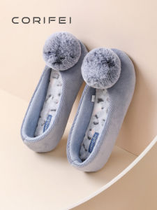 รองเท้าแตะผู้หญิง Corifei ฤดูใบไม้ผลิและฤดูใบไม้ร่วง รองเท้าแตะบ้านแบบมีส้นสำหรับผู้หญิง รองเท้าแตะฤดูร้อน รองเท้าแตะบ้านกันลื่น รองเท้าแตะบ้านสำหรับผู้หญิง