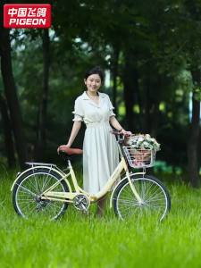 Folding Bike Work Scooter Tandem Bicycle Single Speed Bicycle Foldable  24-Inch Solid Tire Junior High School Student Shock Absorption R Installation-Free