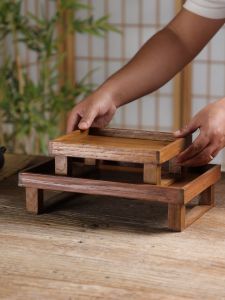 ถาดวางผลไม้ ถาดไม้สัก วางขนม วางเบเกอร์รีมีขา กระถาง ตะกร้าใส่ของ ถาดเสริฟ สินค้าพร้อมส่ง