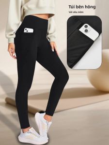 Quần Legging Nữ Cạp Cao Co Giãn Tốt Siêu Mềm Mại Có Túi Thích Hợp Tập Luyện Yoga Thể Thao Dài Đến Mắt Cá Chân Chất Liệu Polyester/spandex Pha Trộn.