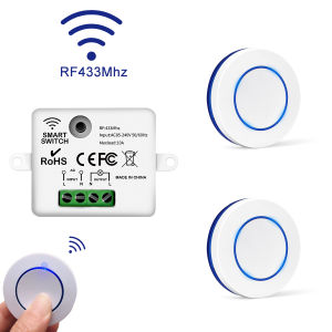 RF 433MHz Wireless Light Switch 220V 110V 10A Relay Receiver Mini Button Wall Panel Switch Remote Control For Home LED Lamp