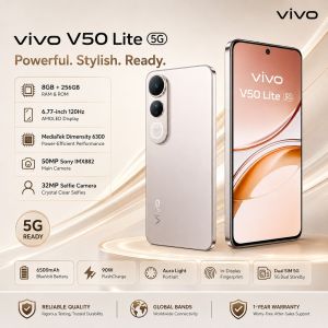 vivo | 2026 new vivo V50 Lite 5G Phone 8GB+256GB Dimensity 6300 50MP Sony Camera 120Hz AMOLED 6500mAh BlueVolt 90W FlashCharge