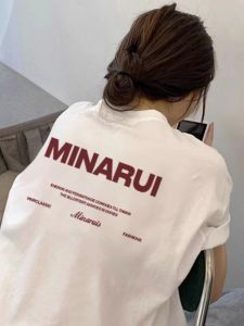 plus Size White Loose Fit Short Sleeve T-Shirt Womens Summer New Style American Retro Trendy Design Korean Style Cotton Shirt