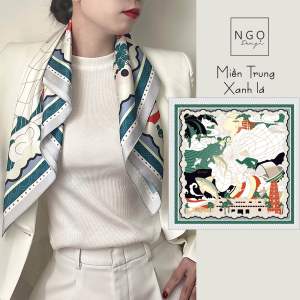 Quà tặng Khăn Lụa Miền Trung (xanh) Ngọ Design
