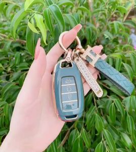 Bao Da Vỏ Bảo Vệ Ốp Chìa Khóa Bọc Chìa Khóa Dùng Cho Xe Ô Tô Hyundai Accent 2021-2022 Elantra 2023 N Line 4 Nút