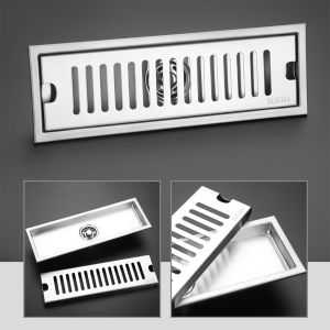 Missyou ตะแกรงน้ำทิ้งยาว ตะแกรงกันกลิ่น กันแมลง ชุปสแตนเลส รุ่นยาว ระบายเร็วกว่าเดิม 20cm 30cm 40cm floor drain