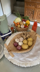 Rattan Mini Duyan Fruit & Vegetable Organizer | Hanging Basket for Fruits & Veggies | Decorative Table Organizer