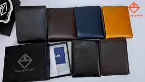 Ví da nam cao cấp PQ Leather PV13 da bò nappa da thật nhiều màu lựa chọn full hộp làm quà tặng bảo hành 12 tháng