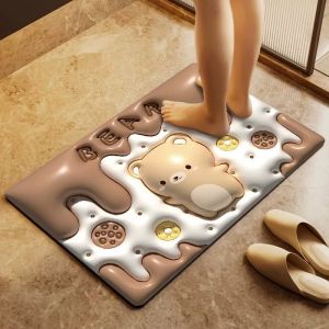 ซิลิโคนสาหร่ายทะเล Bath MAT นุ่มลื่นประตูบ้านซักผ้าพรมห้องน้ําเท้า