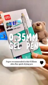 METECH Deli Press Gel Pen 0.35mm Black Quick-Drying Ballpen Writing Pen School Supplies 1pc SA130