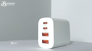 Bộ sạc nhanh 4 cổng 40W (2 x USB-C PD 2 x USB-A) - Đa thiết bị - Tiêu chuẩn Mỹ - Trắng - Chính hãng - Chống cháy nổ - Mới