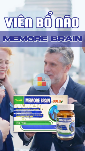 Viên Bổ Não Memore Brain - Hổ Trợ Giảm Đau Đầu  Chóng Mặt  Suy Giảm Trí Nhớ. Hộp 30 Viên