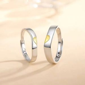 แหวนคู่แบบเปิดสำหรับคู่รักที่อยู่ห่างกัน แหวนแฟชั่นสำหรับนักเรียน แหวนคู่รักแบบเปิดสำหรับผู้หญิงและผู้ชาย