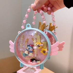 Hộp quà tặng cho bé Bộ phụ kiện nhiều món dành cho bé gái hộp cánh thiên thần hoạ tiết hoạt hình đáng yêu BQ004