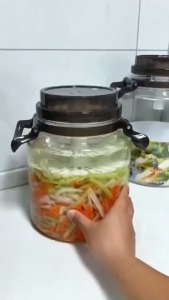 Hũ Ngâm Thực Phẩm 10L Có Trục Nén Chống Nổi Váng – Hũ Muối Dưa Cà Kim Chi Nắp Kín Nhựa PP