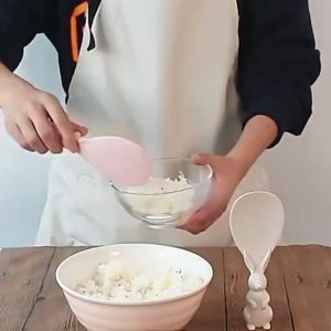 Muỗng múc cơm chống dính hình chú thỏ SOTY Chất liệu lúa mì thiên nhiên Nhựa thực phẩm PP An toàn