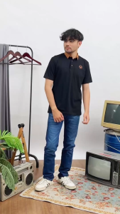 Vantez Kaos Kerah Daily Outfit HIjau Sage