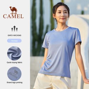 Camel Sports WomensBreathable Fitness T-shirt Loose Quick-drying Short-sleeved Top