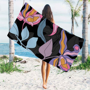 BILIBILI | Abstract Color Flower Quick Drying Microfiber Beach Towel Lightweight for Swimming Camping Yoga - Bath Towel