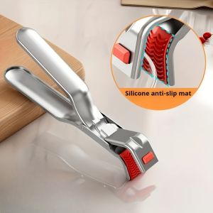1pcs Plate Clamp Stainless Steel Clamp Lifter Gripper Anti Scald Clip Kitchen Supplies Plate Bowl Dish Pot Holder Bowl Clamp
