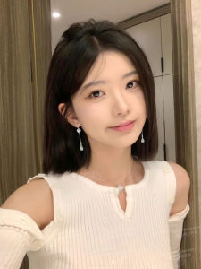 Long Tassel Pearl Flash Diamond Earrings Front And Back Wear Luxury High Ins Small Design Sensation Mosquito Coil Ear Clip