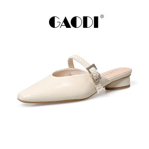 GAODI | Square Toe Mary Jane Mule Shoes One Strap Heeled 1 pc