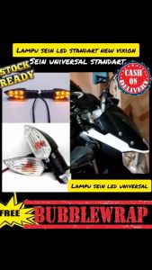 Sepasang Lampu Sein Vixion Nvl Nva Model Standar Mini Crome / Lampu Sein Standar Sen Standar Model Bohlam Universal Cb150R Verza New Vixion  Mx King  Aerox  R15  Byson Dll