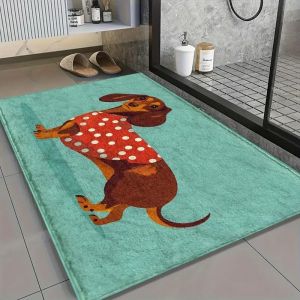 Thảm Tắm Cho Chó Dachshund Chống Trượt VIKAMA Thảm Lối Vào Bằng Vải Polyester In Phong Cách Hiện Đại Để Sử Dụng Trong Nhà Ngoài Trời Trang Trí Nhà Cửa