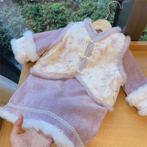 Warm Chinese-Style Festival Outfit for Girls