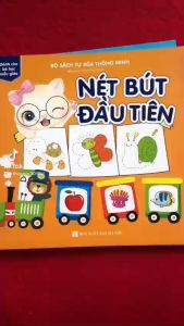 Bộ 4 Cuốn Tự Xóa Thông Minh Chữ CáiChữ sốnét bút đầu tiênhình khốiphép tínhtoán tư duy tặng kèm 02 bút