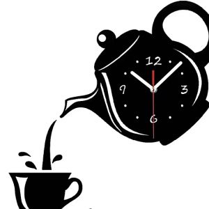 ARAFURA - Jam Dinding Quartz Desain Kreatif Model Teko Kopi Unik - NS003 - Hitam