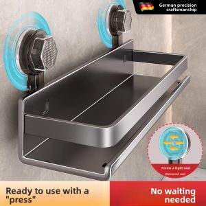 MONLEYTA | Bathroom Toilet Suction Cup Wall Mounted Storage Rack No Drilling Required Space Saving Organizer For Toiletries And Accessories