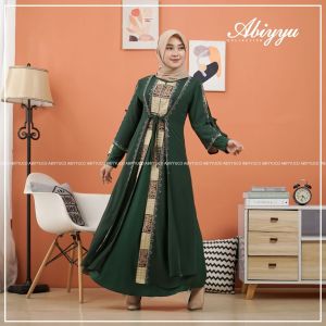 Abiyyuco GL1074 | Gamis Abaya Turkey Busui Turki Hitam dan Warna Turkiy Jumbo Ready Size S M L XL XXL dan XXXL. LD mulai 88 cm sampai 125 cm. Bahan Jersey mix Ceruty dengan Bordir Renda dan Mote Swarovski