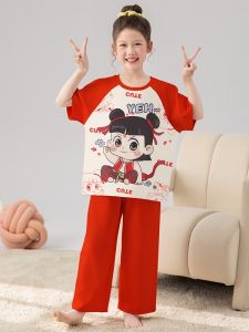 SHAPRA | Cotton Cartoon Nezha Childrens Sleepwear Set