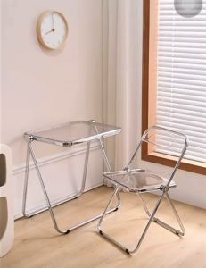 Izumi acrylic clear folding table and chair set/kid children writing desk