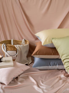 Cool Smooth Lyocell Cotton Pillowcase 48*74cm Single Person Pillow Cover Summer Four Seasons Pure Color Silk Slipcover