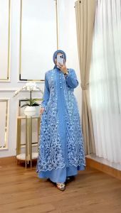 Gamis Kondangan Terbaru Quila Maxi Ceruty Babydoll Mix Brukat Premium Dress Muslim Jumbo Brukat M L XL XXL 3XL