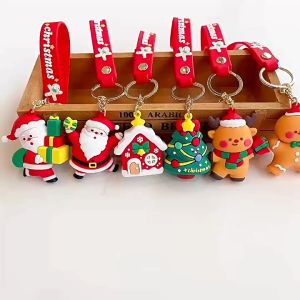 Merry Christmas Keychain Snowman keychain Santa Claus Xmas Key Ring for car key christmas decoration
