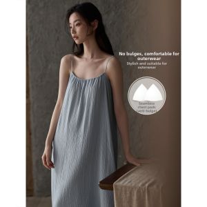 Pure Desire Style Cooling Bra Padded Sleep Dress Cotton