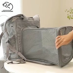 กระเป๋าสะพายแมวขนาดใหญ่ กระเป๋าสัตว์เลี้ยงพกพาง่าย กระเป๋าสัตว์เลี้ยงขนาดใหญ่ แข็งแรง สะพายง่าย สบาย พร้อมส่ง