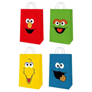 16 Chiếc Anime Sesame Street Túi Giấy Theo Chủ Đề Hoạt Hình Dễ Thương Túi Xách Cho Tiệc Sinh Nhật Tặng Bao Bì Có Thể Gập Lại Thân Thiện Với Môi Trường